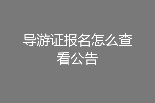 导游证报名怎么查看公告