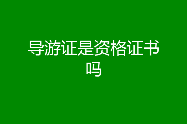 导游证是资格证书吗