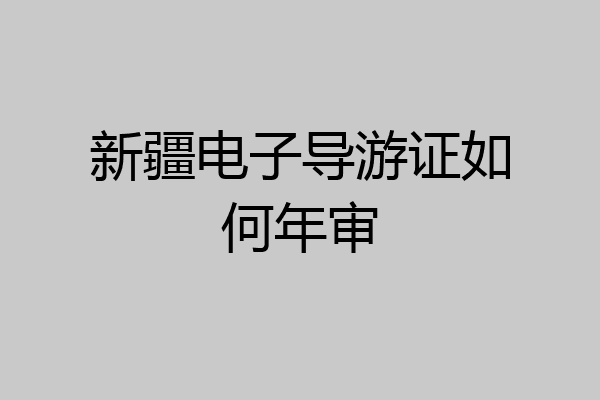 新疆电子导游证如何年审