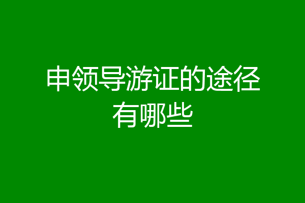 申领导游证的途径有哪些