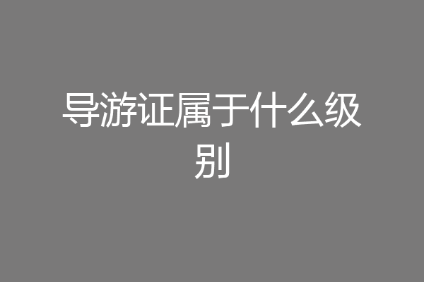 导游证属于什么级别