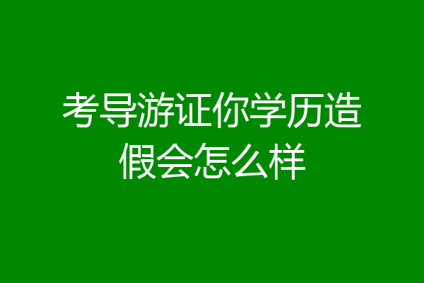 考导游证你学历造假会怎么样
