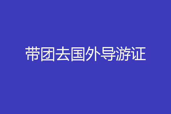 带团去国外导游证