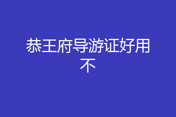恭王府导游证好用不