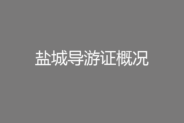 盐城导游证概况