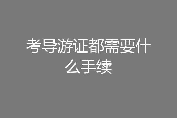 考导游证都需要什么手续