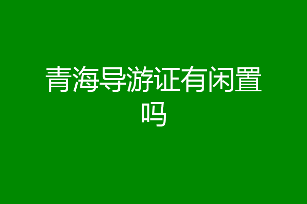 青海导游证有闲置吗
