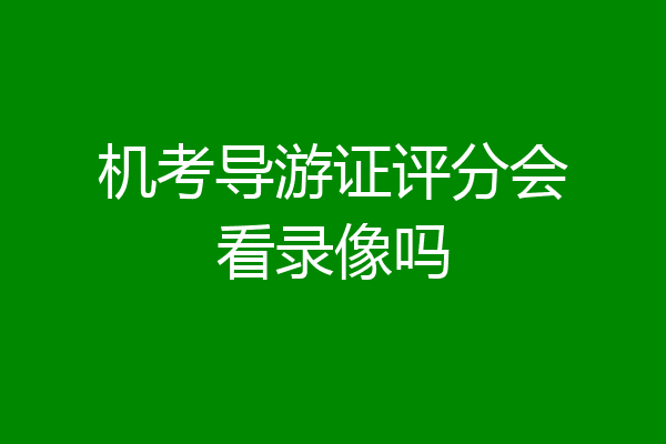机考导游证评分会看录像吗