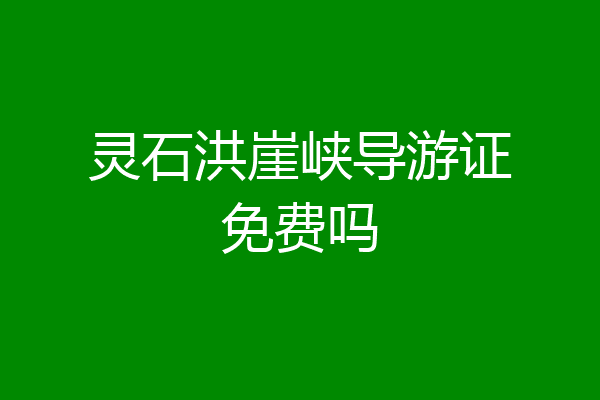 灵石洪崖峡导游证免费吗