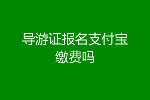 导游证报名支付宝缴费吗