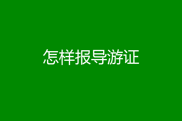 怎样报导游证