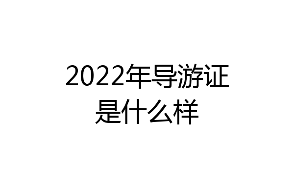 2022年导游证是什么样