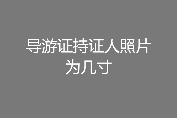 导游证持证人照片为几寸