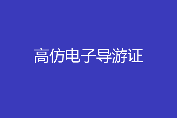 高仿电子导游证