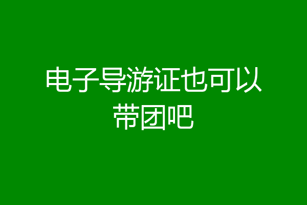 电子导游证也可以带团吧