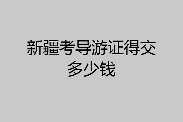 新疆考导游证得交多少钱