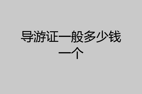 导游证一般多少钱一个