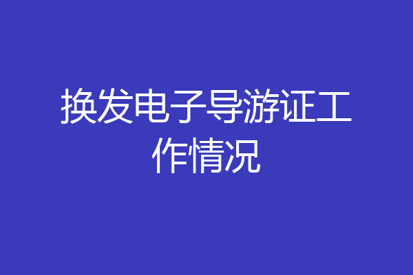 换发电子导游证工作情况