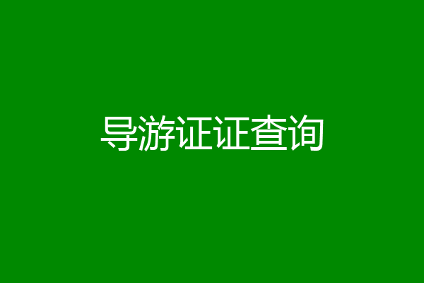 导游证证查询