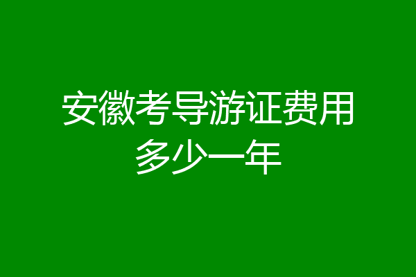 安徽考导游证费用多少一年