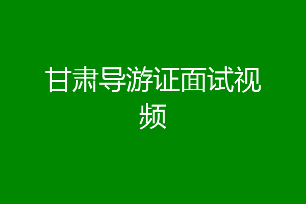 甘肃导游证面试视频