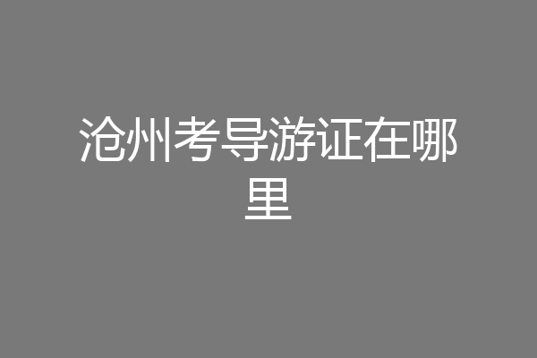 沧州考导游证在哪里