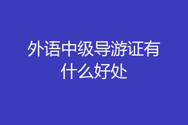 外语中级导游证有什么好处