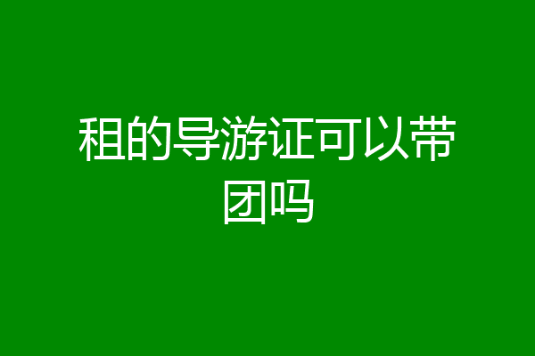 租的导游证可以带团吗