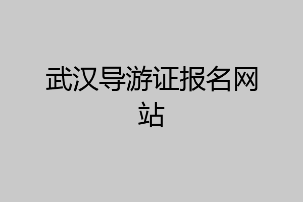 武汉导游证报名网站