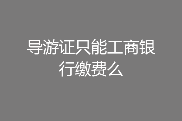 导游证只能工商银行缴费么