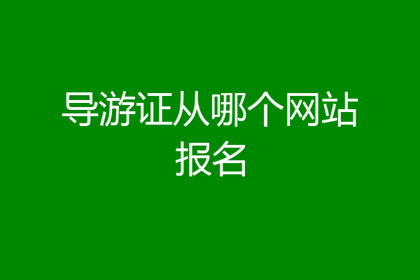 导游证从哪个网站报名