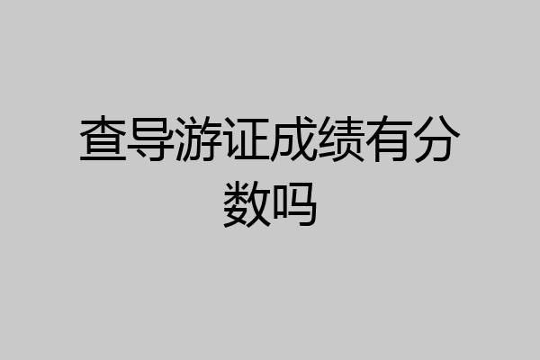 查导游证成绩有分数吗