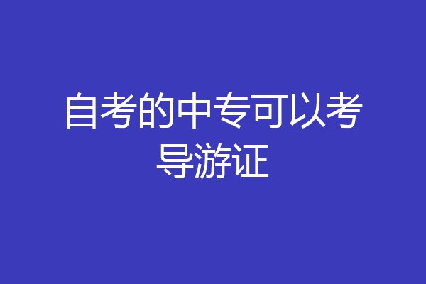 自考的中专可以考导游证