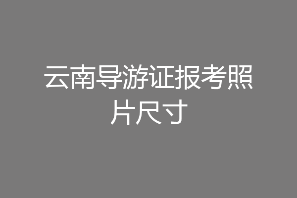 云南导游证报考照片尺寸