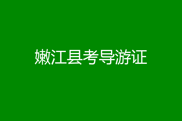嫩江县考导游证