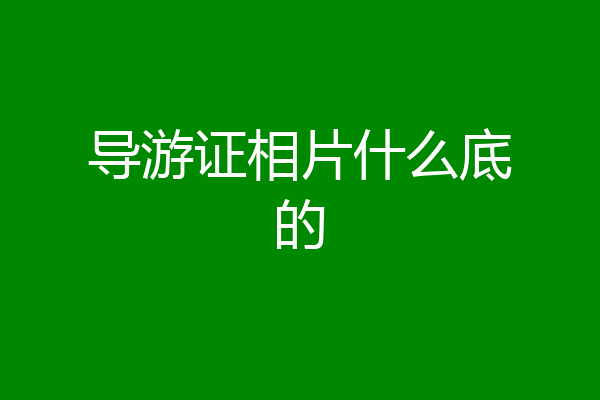 导游证相片什么底的