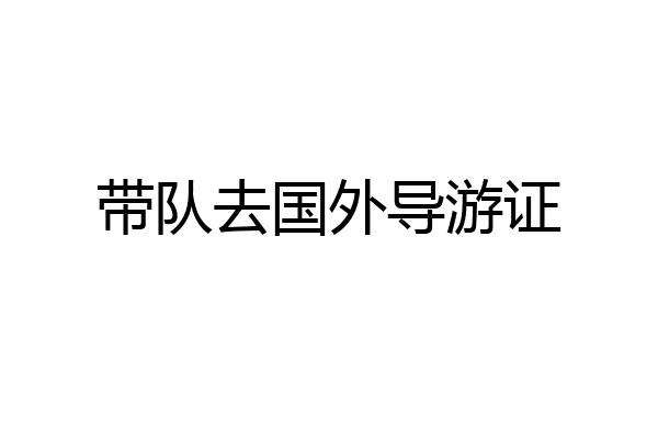带队去国外导游证