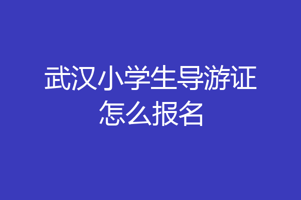 武汉小学生导游证怎么报名