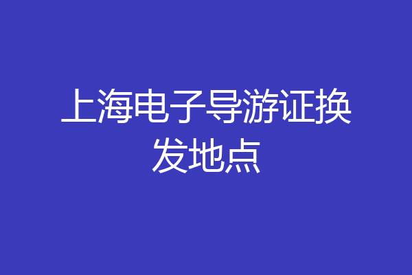 上海电子导游证换发地点
