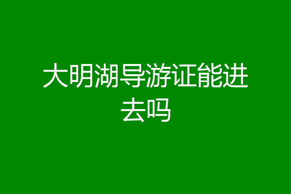 大明湖导游证能进去吗