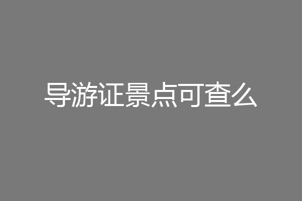 导游证景点可查么