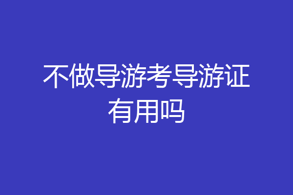 不做导游考导游证有用吗