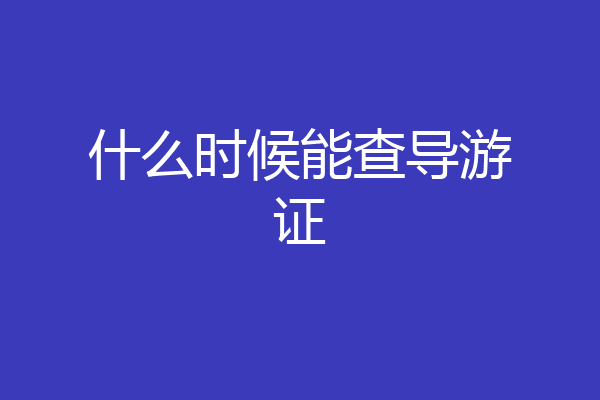 什么时候能查导游证