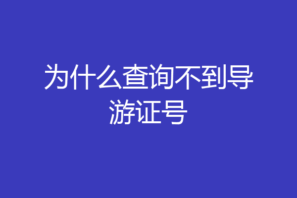 为什么查询不到导游证号