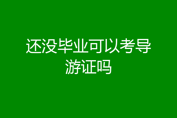 还没毕业可以考导游证吗