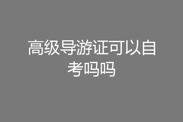 高级导游证可以自考吗吗