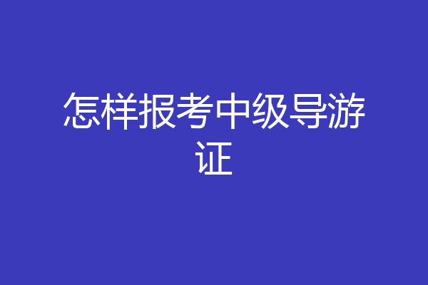 怎样报考中级导游证