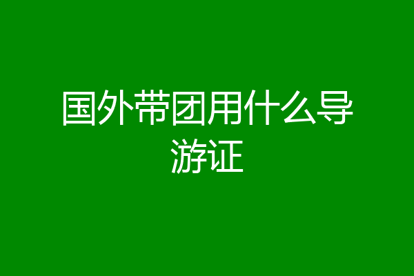 国外带团用什么导游证