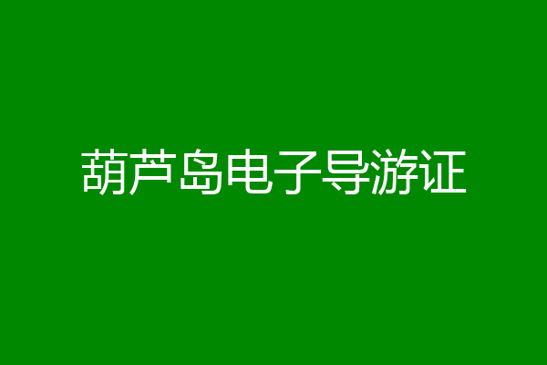 葫芦岛电子导游证