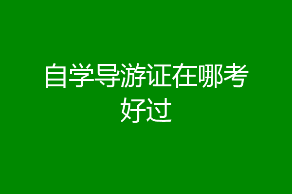 自学导游证在哪考好过